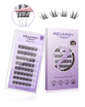 MEILAIMDY Self Adhesive DIY Lashes,0.07mm C Curl 48 Clusters 12-14mm Mixed Length Pre Glued False Eyelashes No Glue Needed Natural Wispy MSA-DIY-010