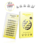 MEILAIMDY Self Adhesive DIY Lashes,0.07mm C Curl 40 Clusters 10-14mm Mixed Length Pre Glued False Eyelashes No Glue Needed Wispy MSA-DIY-012