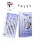 MEILAIMDY Self Adhesive DIY Bottom Lashes,0.07mm J Curl 90 Clusters 6-8mm Mixed Length Pre Glued Lower Eyelashes No Glue Needed Natural MBSA-DIY-001