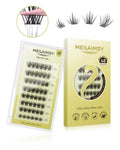 MEILAIMDY Self Adhesive DIY Lashes,0.07mm C Curl 48 Clusters 10-16mm Mixed Length Pre Glued False Eyelashes No Glue Needed Natural MSA-DIY-004