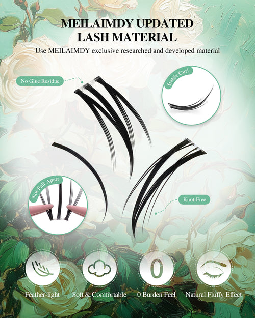 MEILAIMDY 3 in 1 DIY Lower Cluster Lashes 0.07mm C Curl 5-8mm (MEBDIYM3-001,304Pcs)