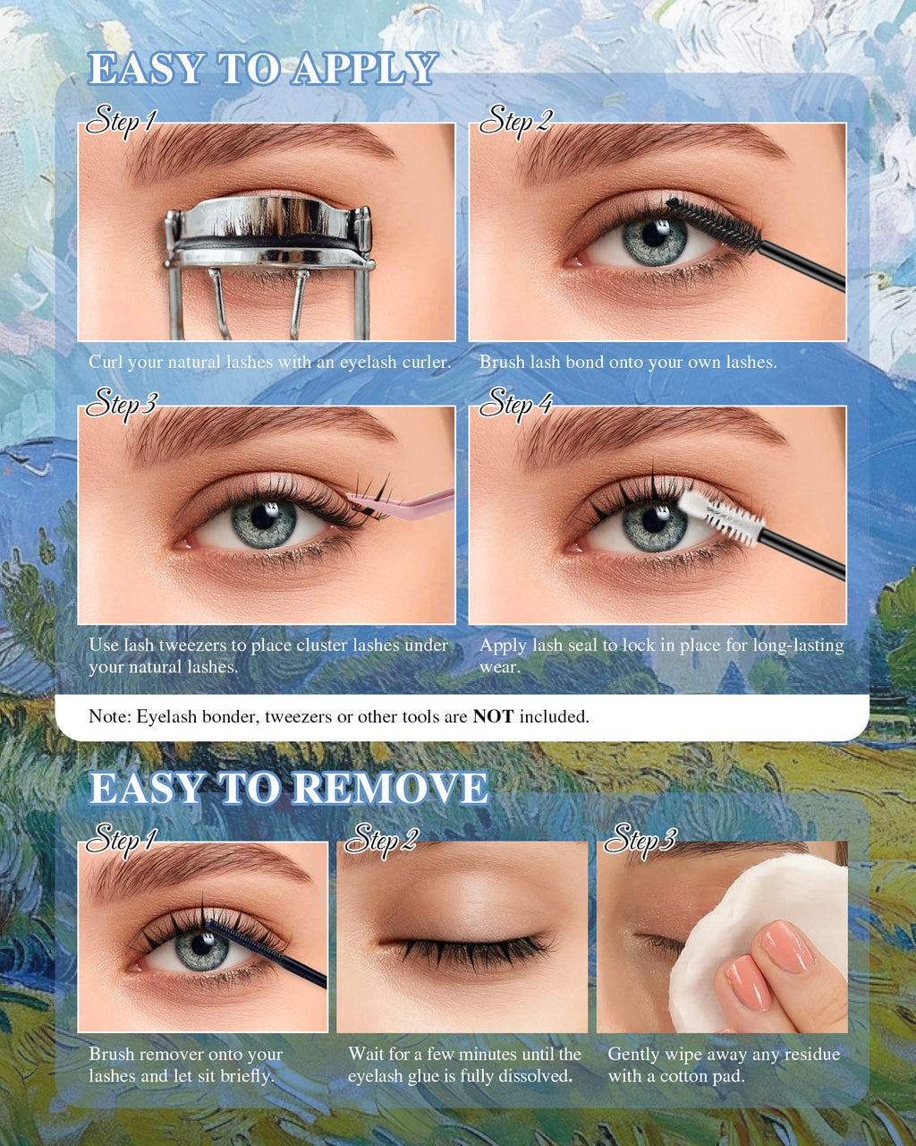 MEILAIMDY DIY Cluster Lashes 0.07mm C Curl (MEDIY002, 140 Clusters 8-12mm Mix Length)