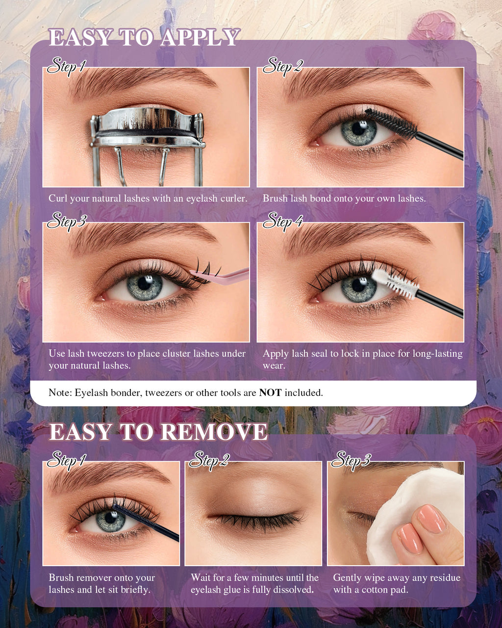 MEILAIMDY DIY Cluster Lashes 0.07mm C Curl (MEDIY003, 128 Clusters 10-12mm Mix Length)
