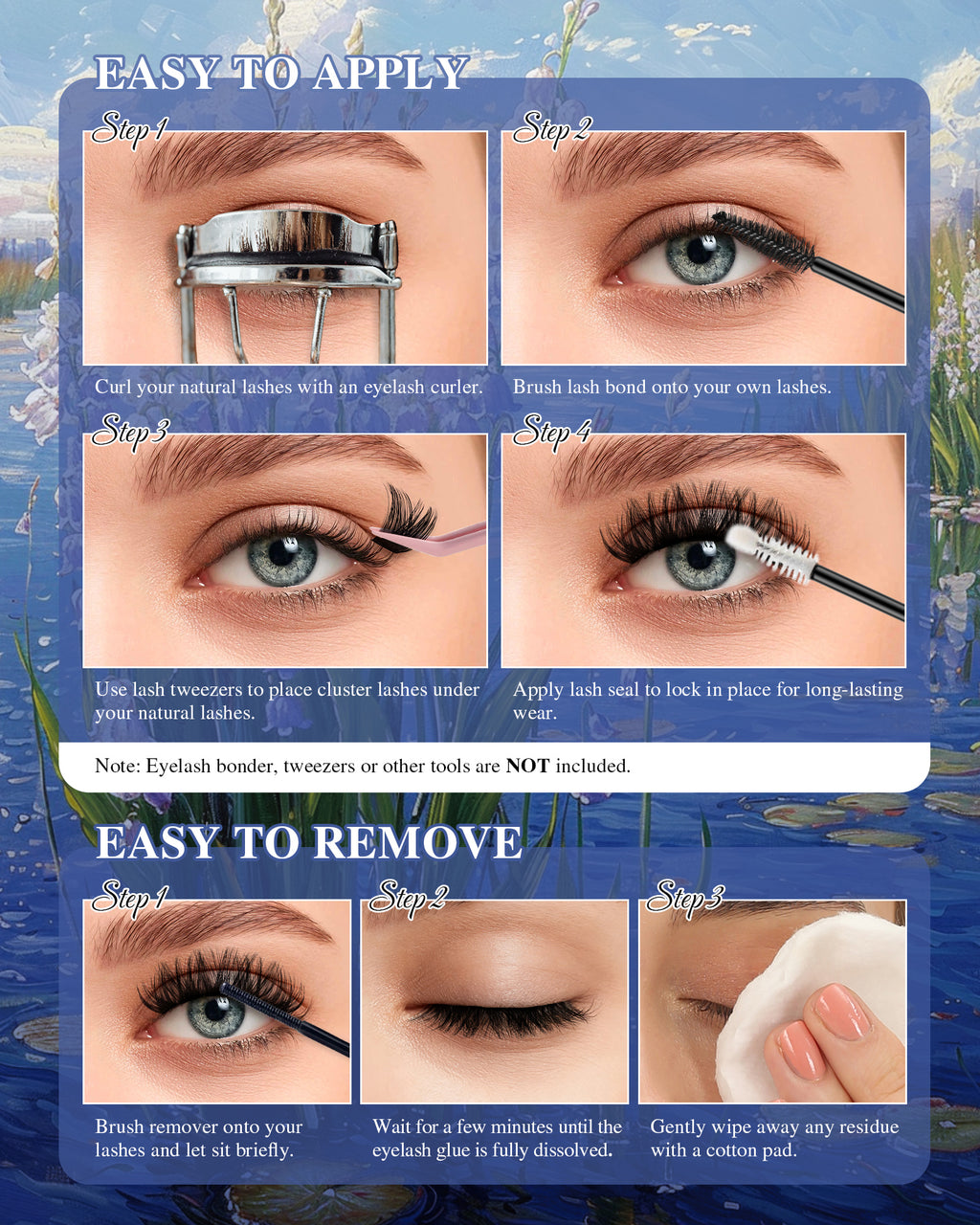 MEILAIMDY DIY Cluster Lashes 0.07mm C Curl (MEDIY005, 140 Clusters 10-15mm Mix Length)