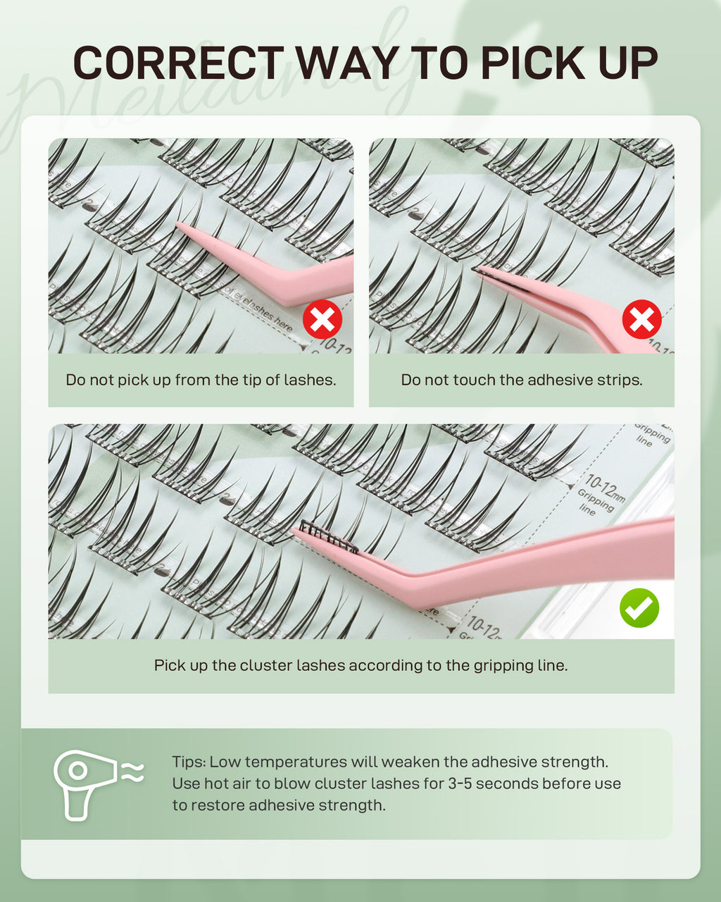 MEILAIMDY Self Adhesive DIY Lashes,0.07mm C Curl 48 Clusters 10-12mm Mixed Length Pre Glued False Eyelashes No Glue Needed Natural Wispy MSA-DIY-017