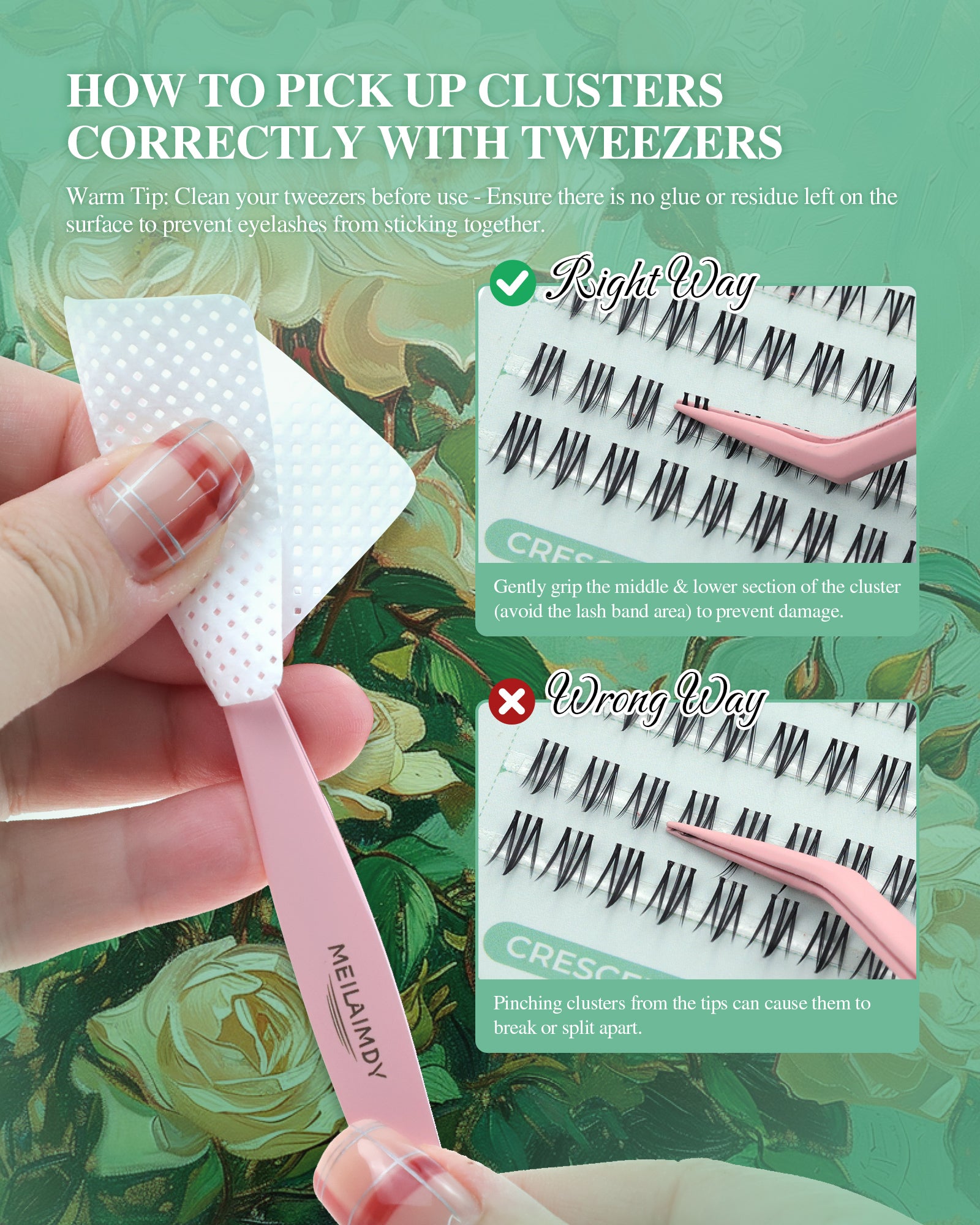 MEILAIMDY 3 in 1 DIY Lower Cluster Lashes 0.07mm C Curl 5-8mm (MEBDIYM3-001,304Pcs)