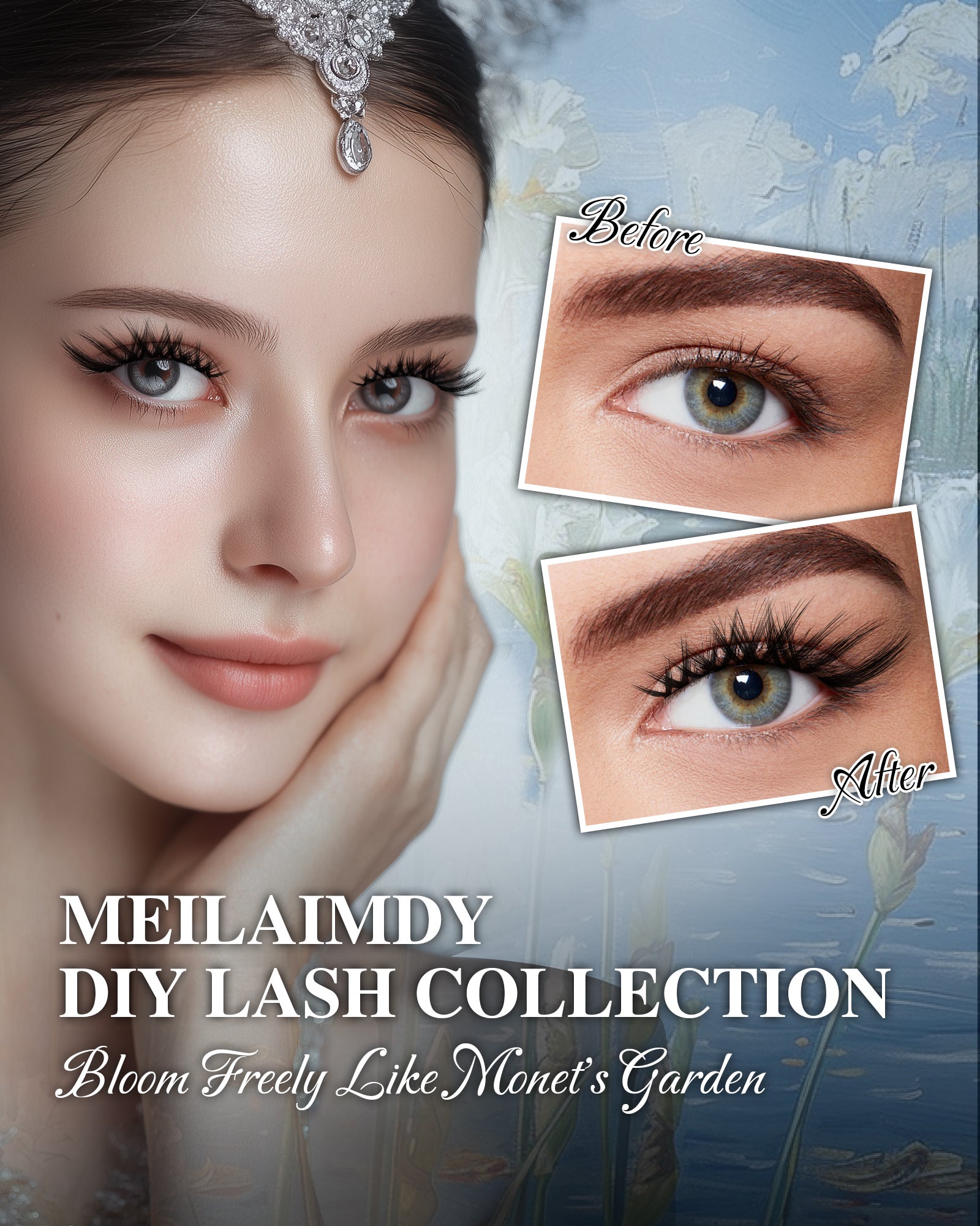 MEILAIMDY DIY Cluster Lashes 0.07mm C Curl (MEDIY006, 140 Clusters 8-15mm Mix Length)