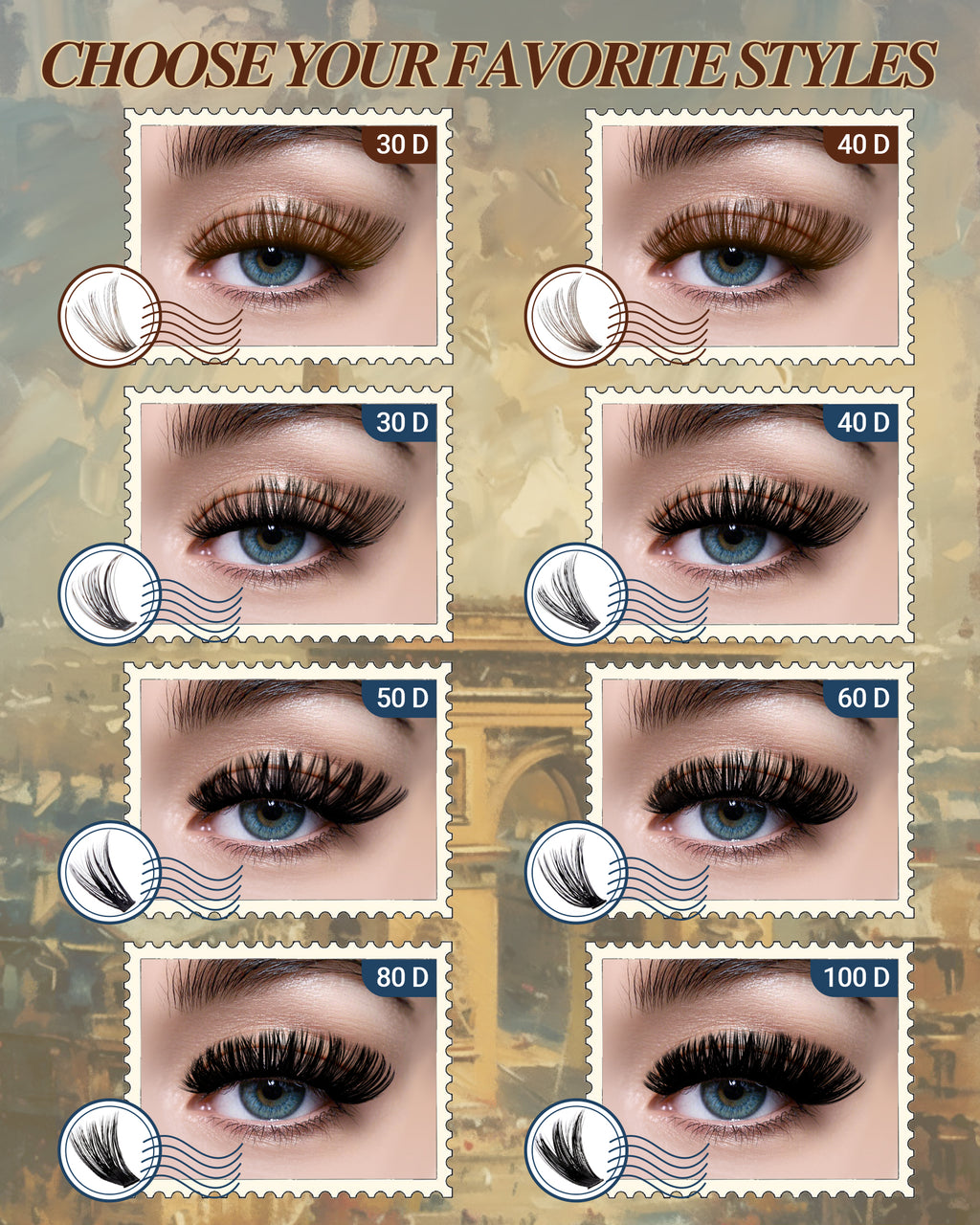 MEILAIMDY 30D 40D DIY Cluster Lashes 0.07mm D Curl 9-15mm Reusable (MEDIYBR3040D, Brown 280 Clusters)