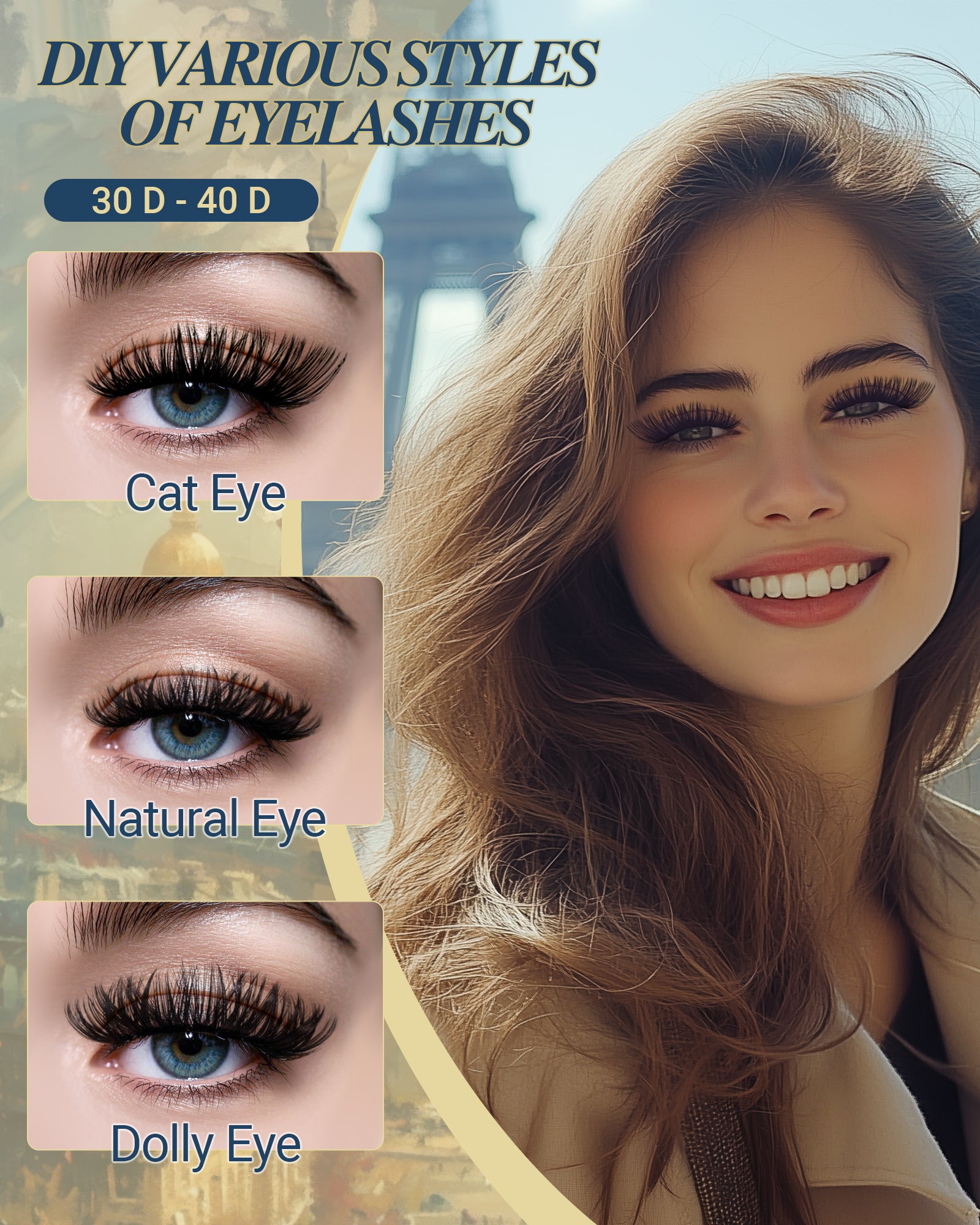 MEILAIMDY 30D 40D DIY Cluster Lashes 0.07mm C Curl 9-15mm Reusable (MEDIY3040D, Black 280 Clusters)