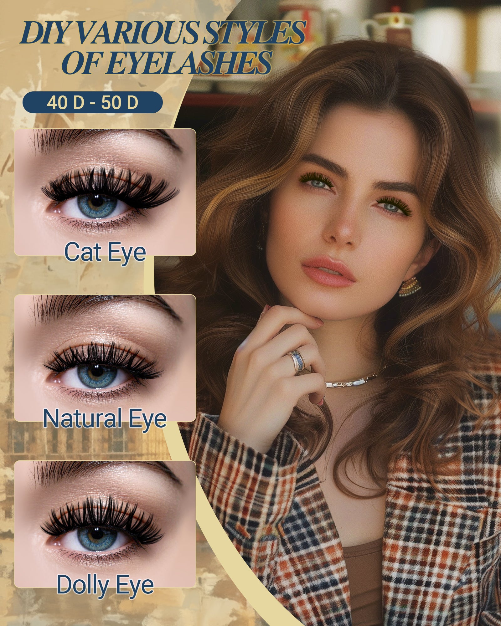 MEILAIMDY 40D 50D DIY Cluster Lashes 0.07mm C Curl 9-15mm Reusable (MEDIY4050C, Black 280 Clusters)