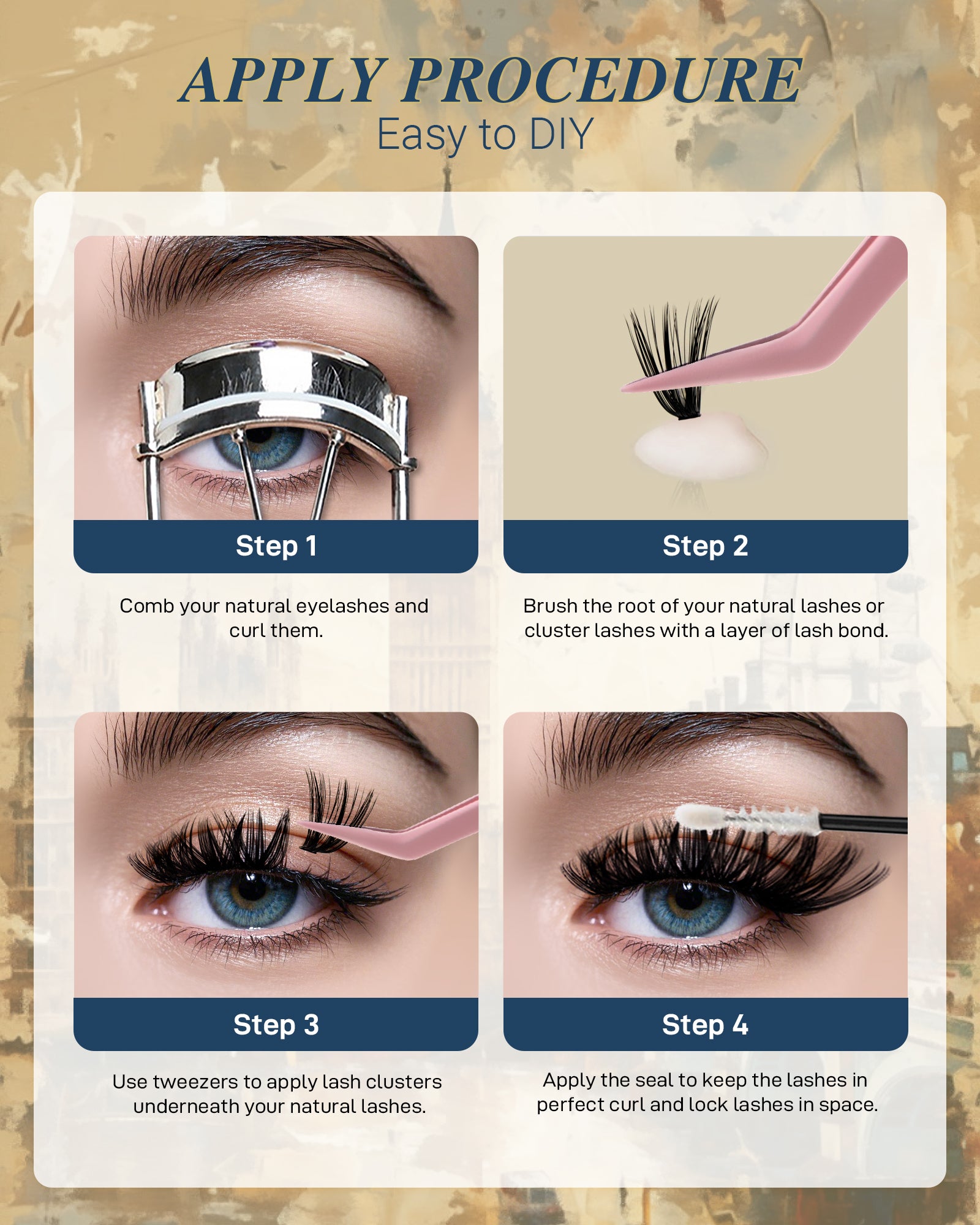 MEILAIMDY 40D 50D DIY Cluster Lashes 0.07mm C Curl 9-15mm Reusable (MEDIY4050C, Black 280 Clusters)