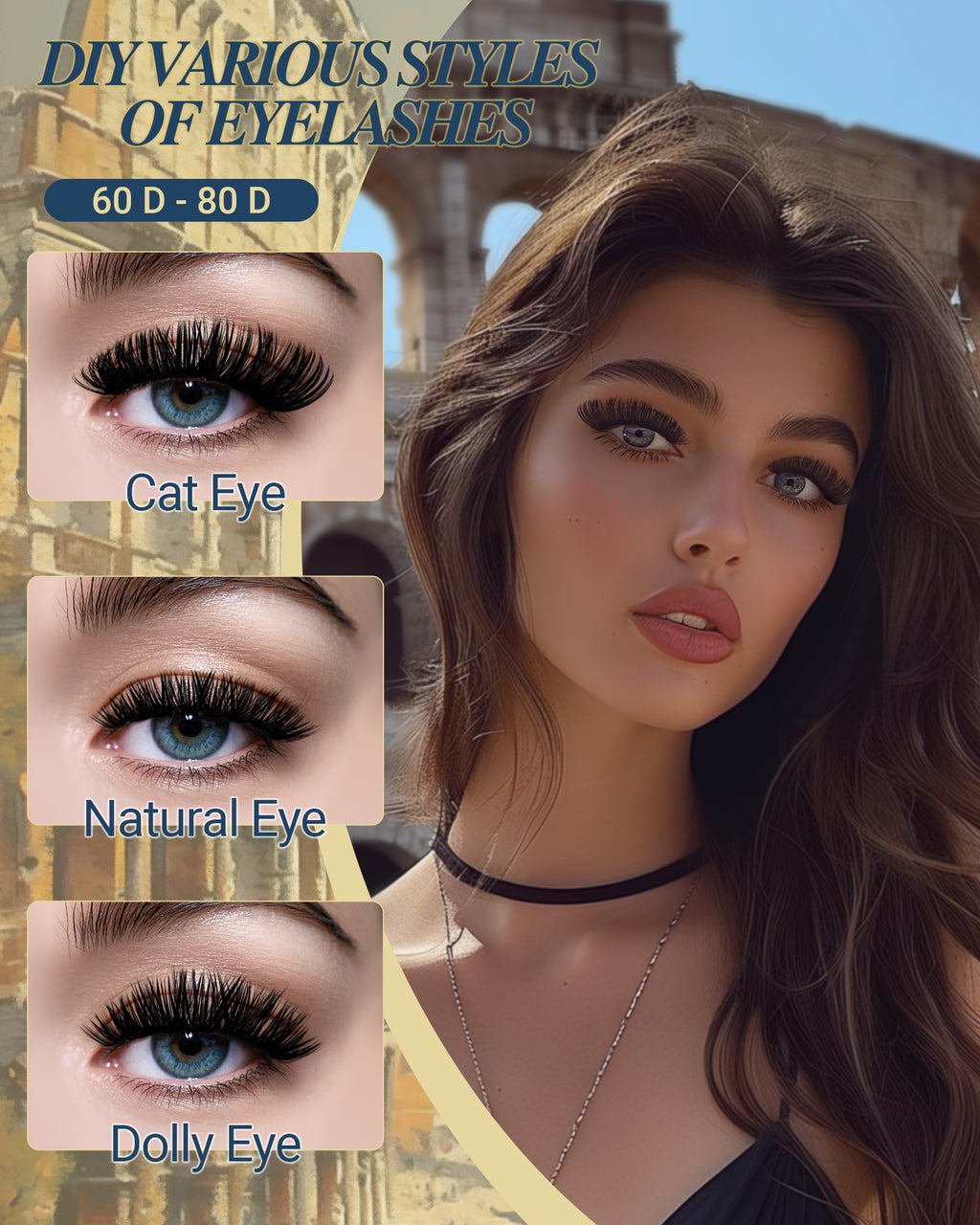 MEILAIMDY 60D 80D DIY Cluster Lashes 0.07mm C Curl 9-15mm Reusable (MEDIY6080C, Black 280 Clusters)
