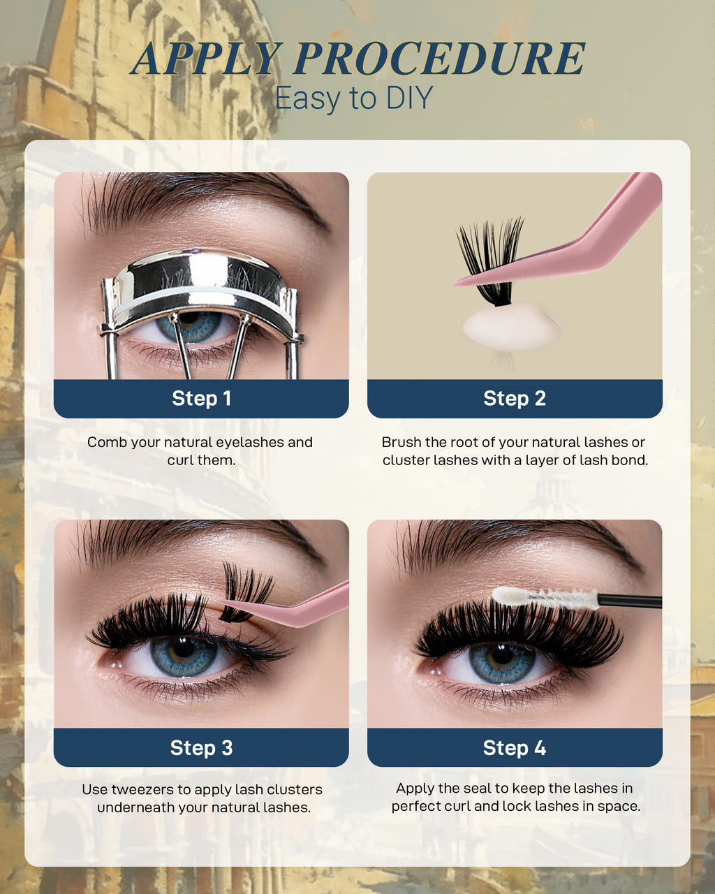 MEILAIMDY 60D 80D DIY Cluster Lashes 0.07mm C Curl 9-15mm Reusable (MEDIY6080C, Black 280 Clusters)