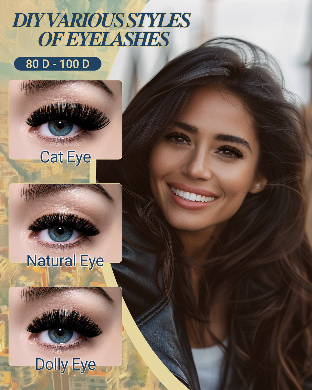 MEILAIMDY 80D 100D DIY Cluster Lashes 0.07mm D Curl 9-15mm Reusable (MEDIY80100D, Black 280 Clusters)